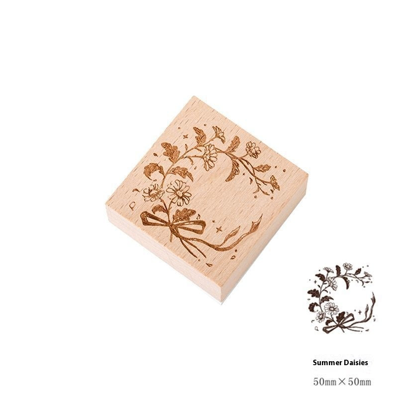 Vintage Flower Wooden Stamp