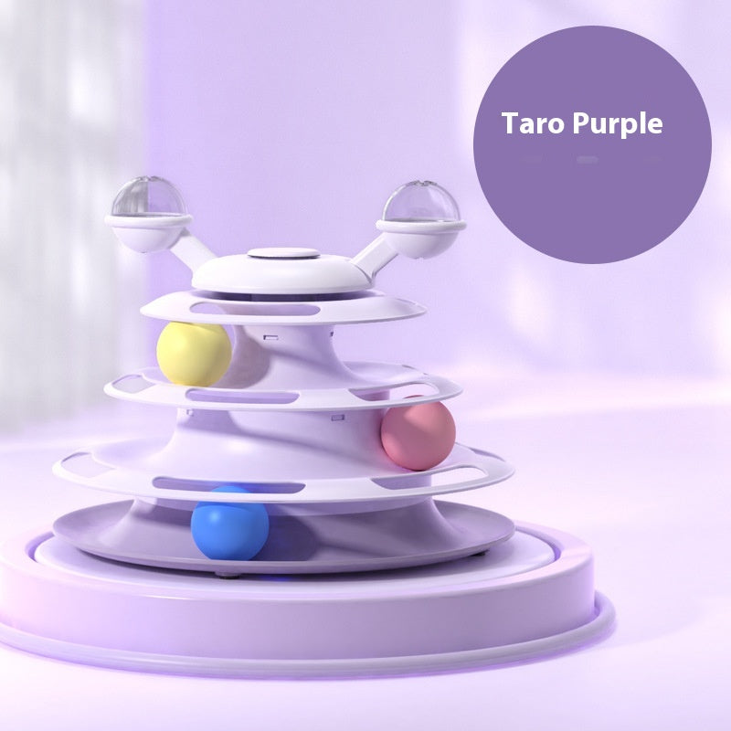 4-Level Cat Ball Track Tower