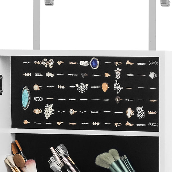 Wall-Mounted Mirror Jewelry Cabinet