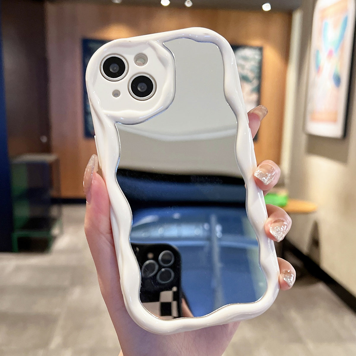 Cream Swirl Mirror Phone Case