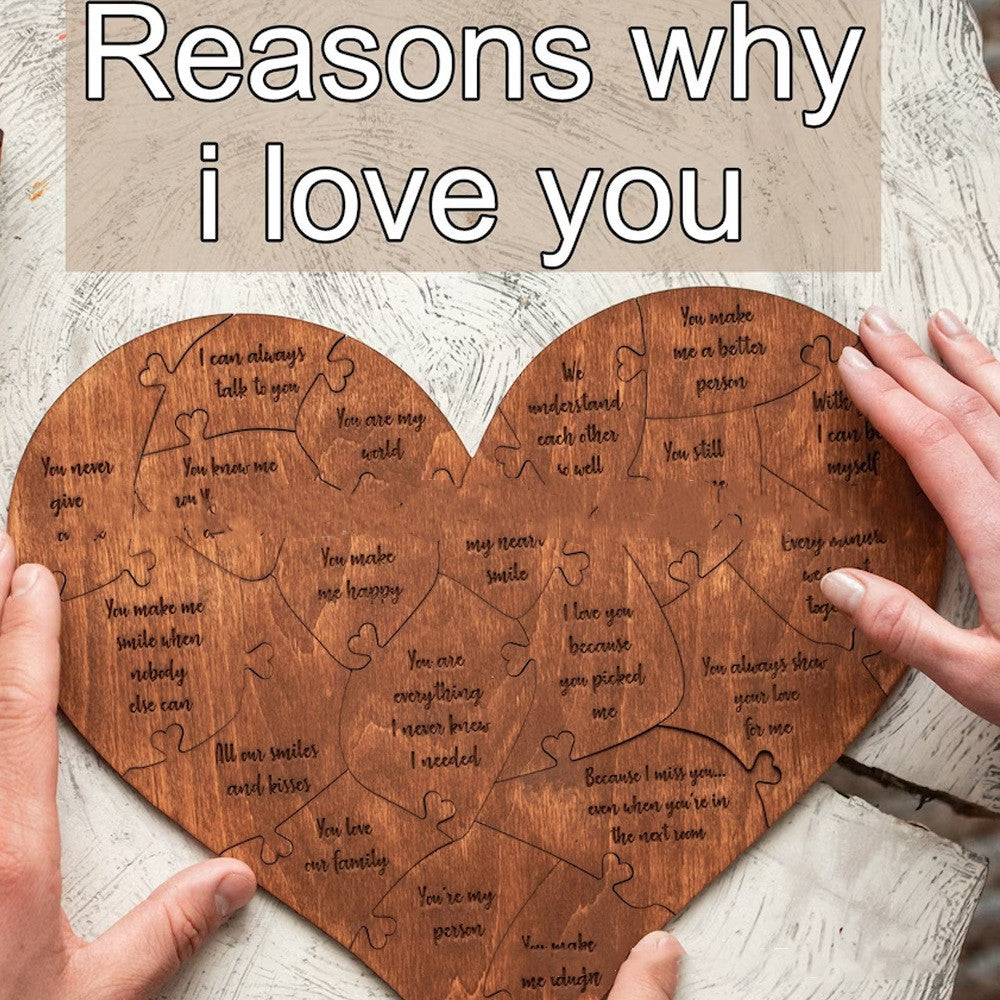 "Reasons Why I Love You" Heart Puzzle