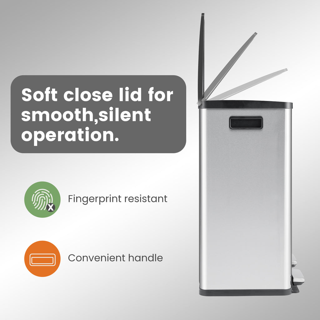 60-Liter Stainless Steel Trash Can