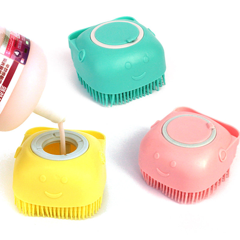Silicone Pet Bath Brush with Shampoo Dispenser