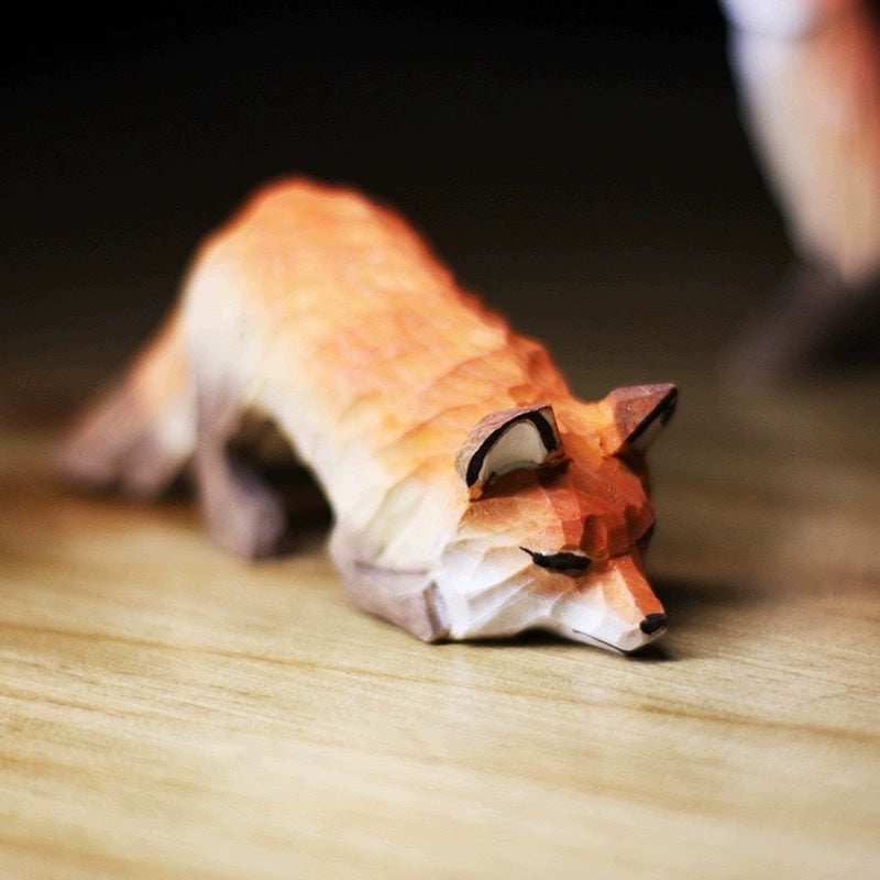 Hand-Carved Wooden Animal Figurine
