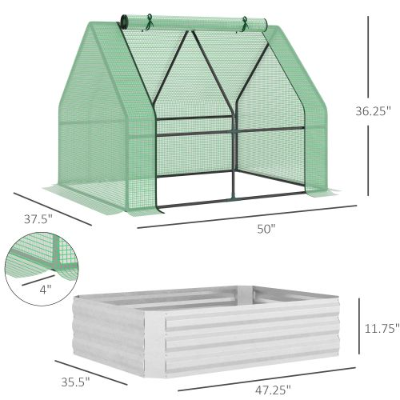 Raised Garden Bed with Greenhouse Cover