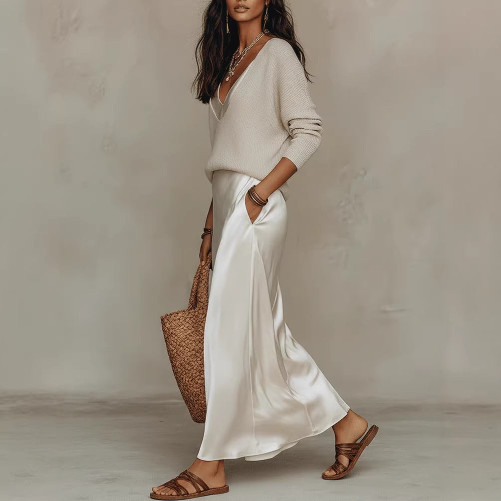 Satin Maxi Dress & Shrug Set