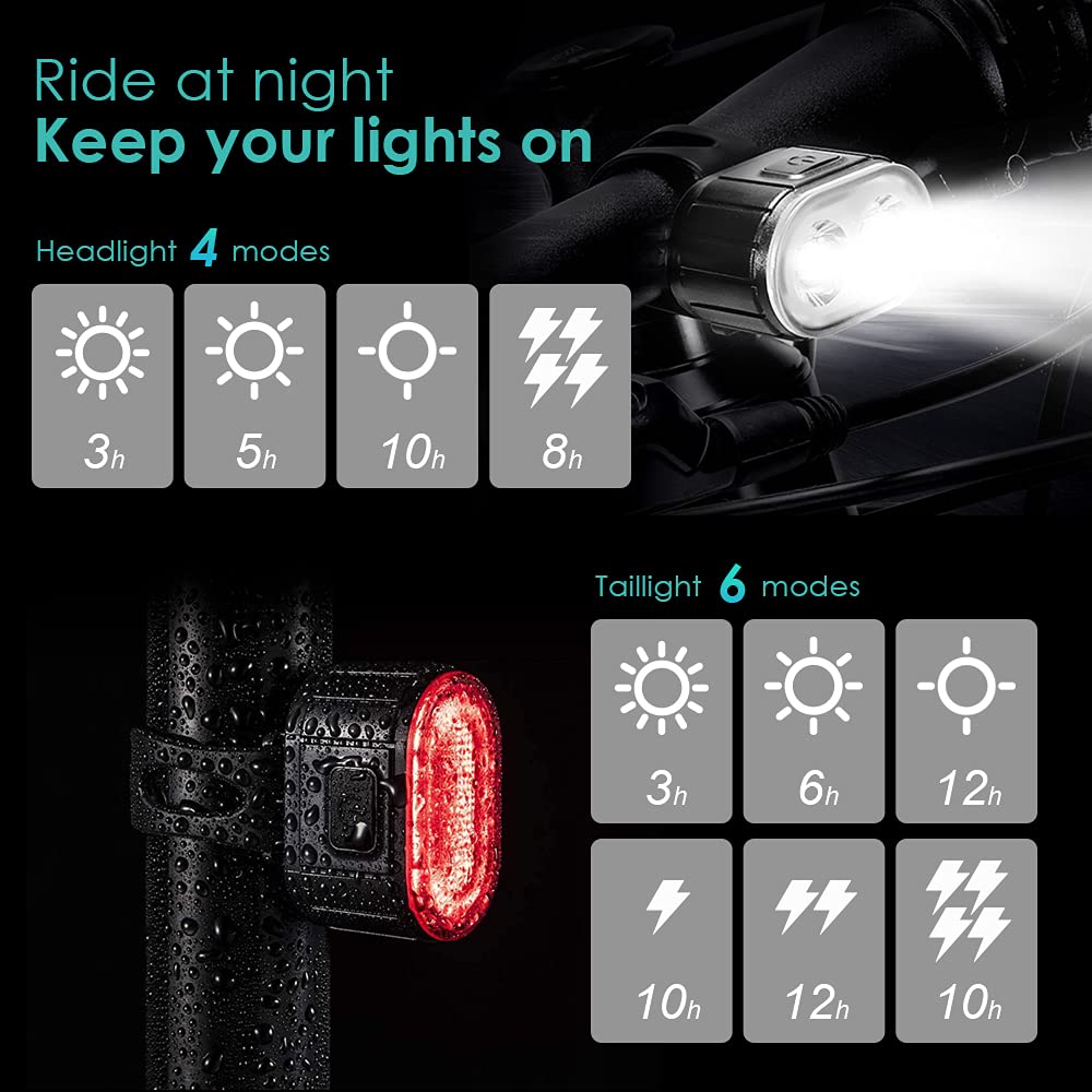 Rechargeable Bike Light Set