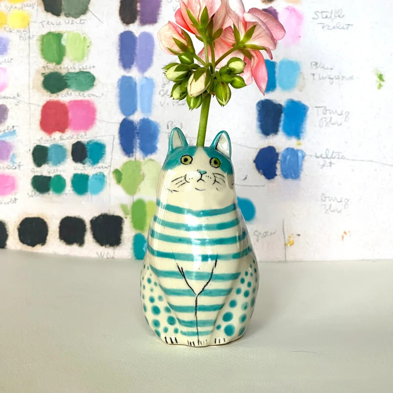Mini Polka-Dot Cat Vase