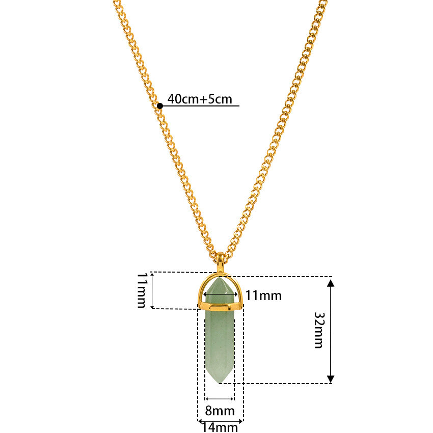 Glass Hexagon Prism Necklace