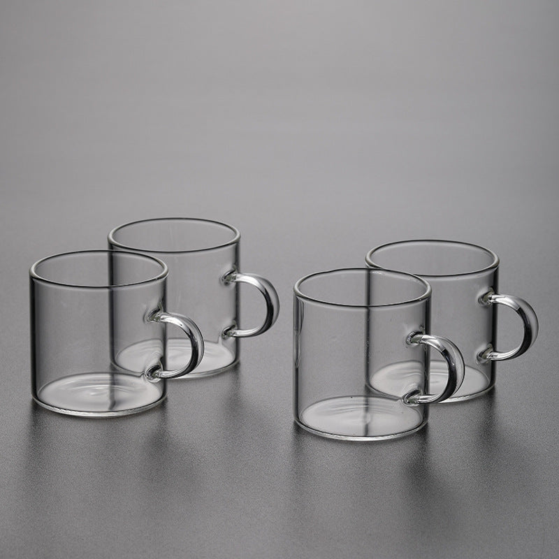 Clear Glass Tea Cups with Handle (Set)