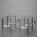 Clear Glass Tea Cups with Handle (Set)
