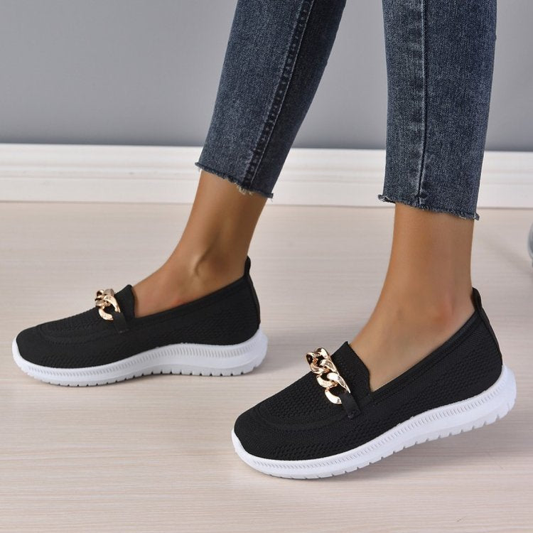 Women's Chain-Detail Knit Walking Shoes