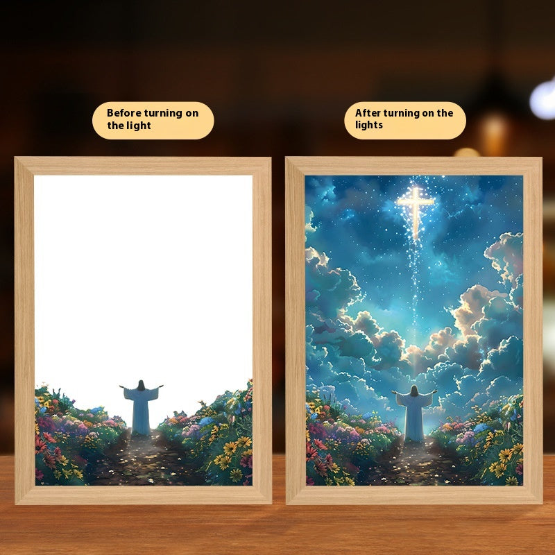 LED Light-Up Cross Art Frame