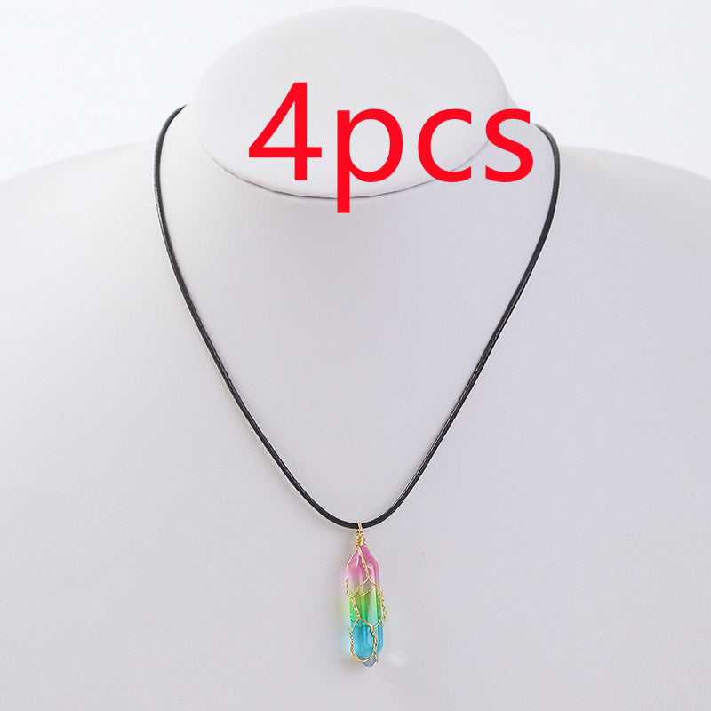 Geometric Crystal Pendant Necklace