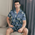 Men's Ice Silk Short-Sleeve Pajamas