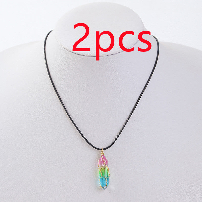 Geometric Crystal Pendant Necklace