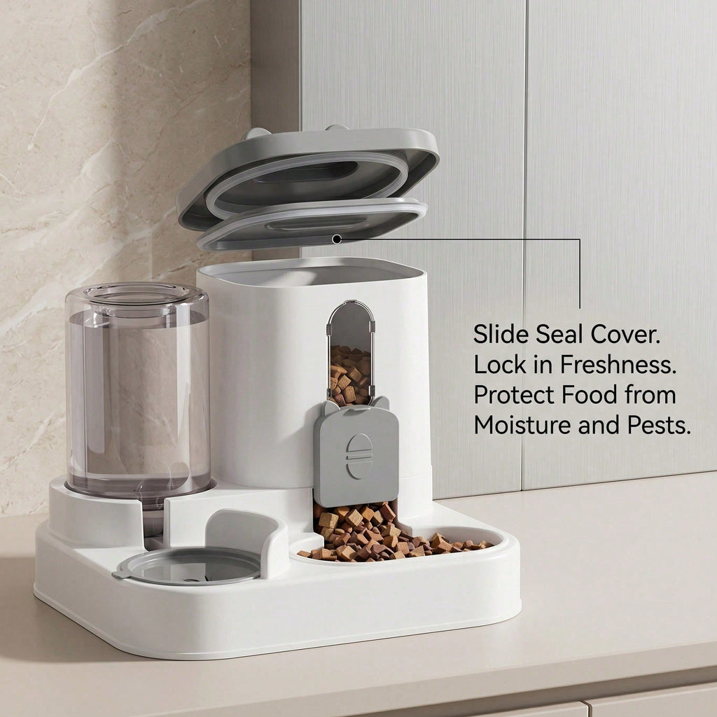 Cat-Shaped Gravity Food & Water Station