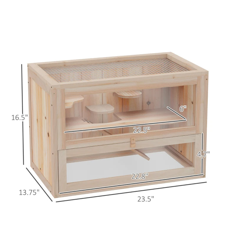 Extra-Large Wooden Hamster Cage (45")