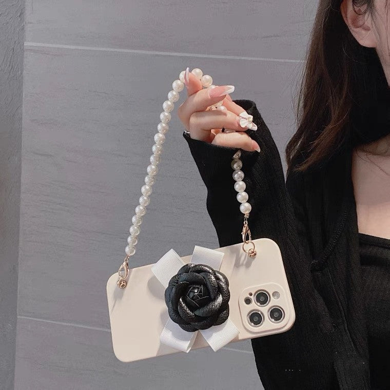 Camellia Pearl Chain iPhone Case