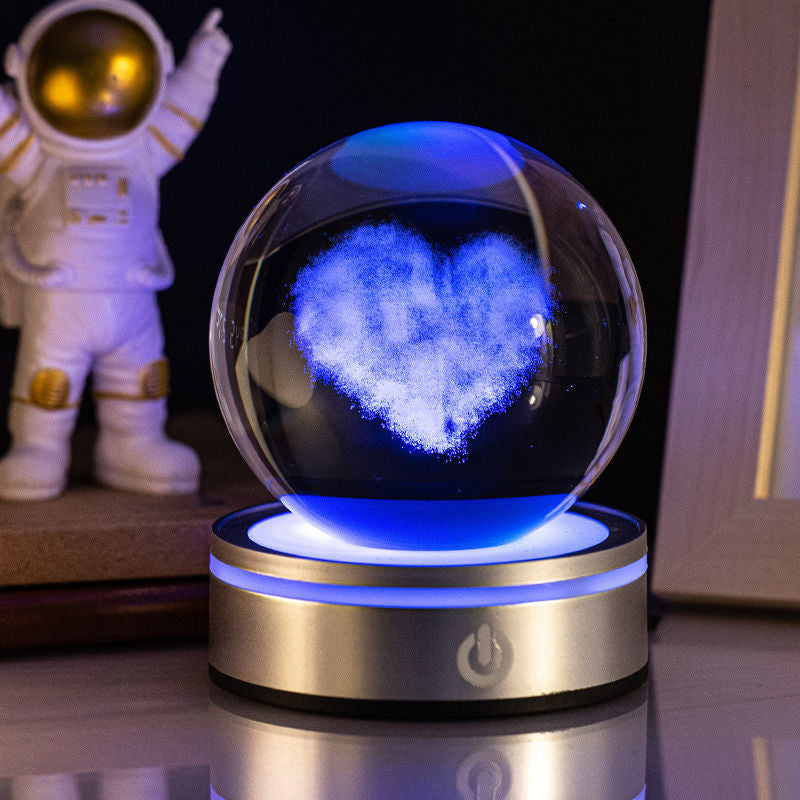 3D Engraved Crystal Ball Night Light