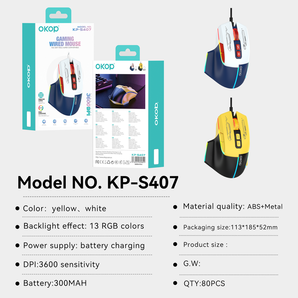 Ergonomic Wired Optical Mouse