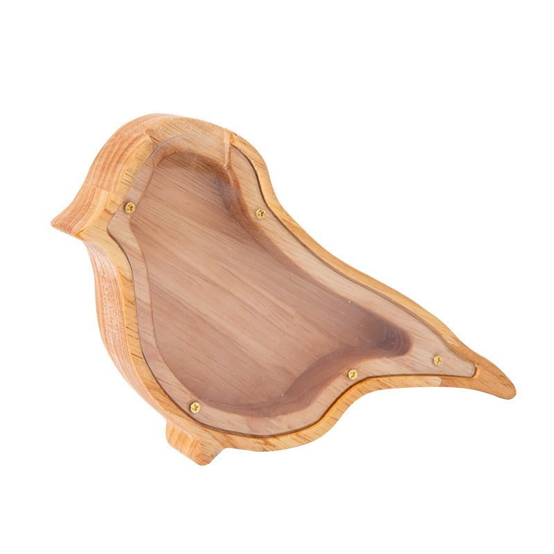 Wooden Animal Coin Bank