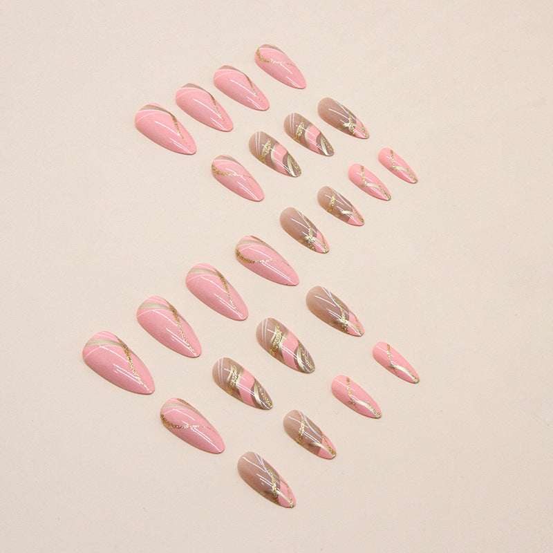 Glitter Ripple Almond Press-On Nails