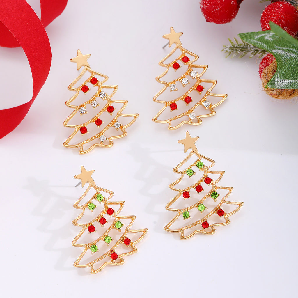 Christmas Tree Zircon Earrings