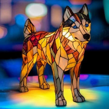 Color-Changing Dog Figure Lamp