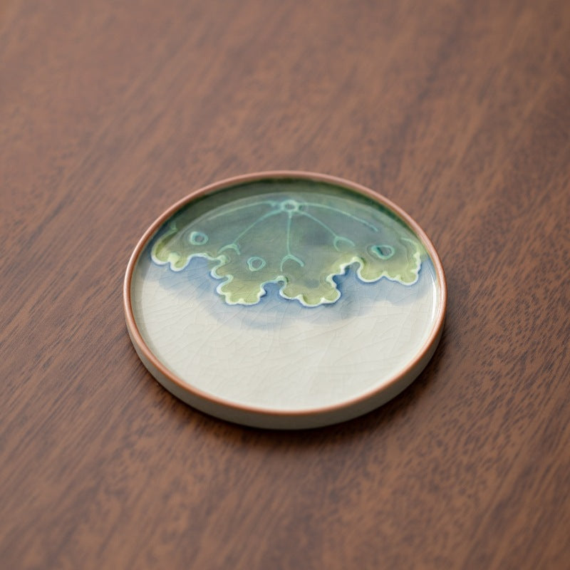 Hand-Painted Lotus Ceramic Coaster