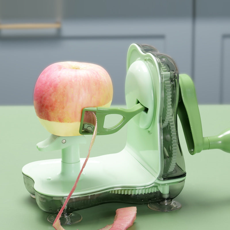 2-in-1 Hand-Crank Fruit Peeler & Cutter