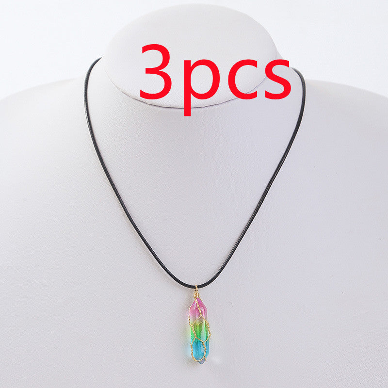 Geometric Crystal Pendant Necklace