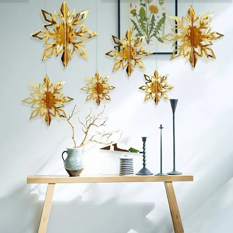 Hanging Paper Snowflake Decorations