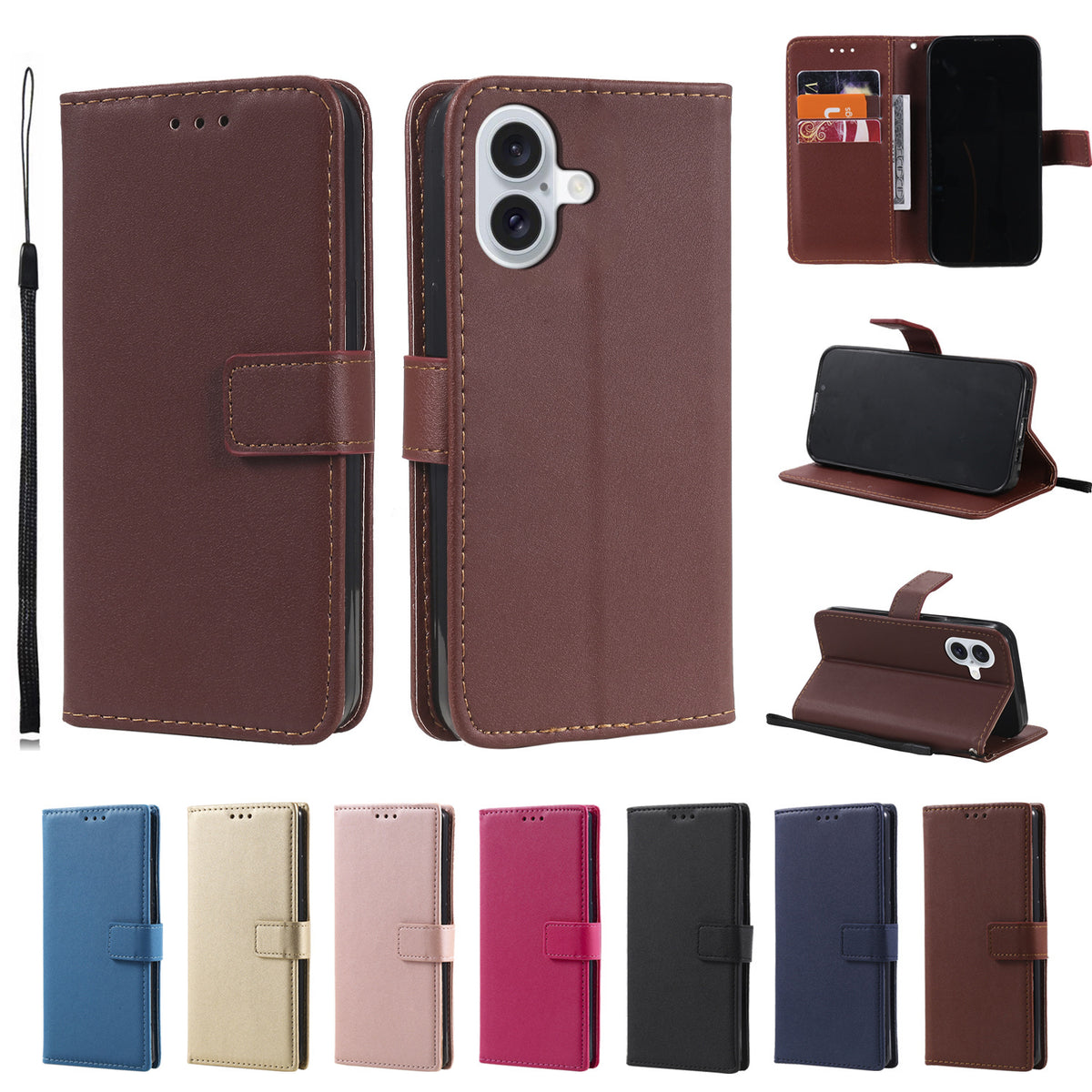 Leather Flip Wallet Case