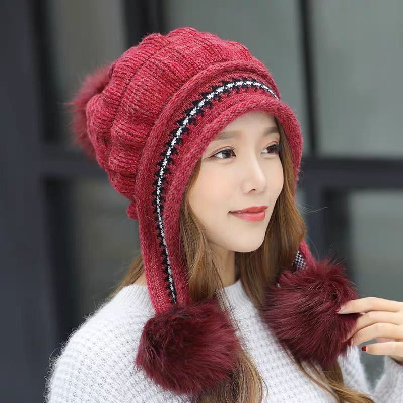 Pom-Pom Earflap Beanie