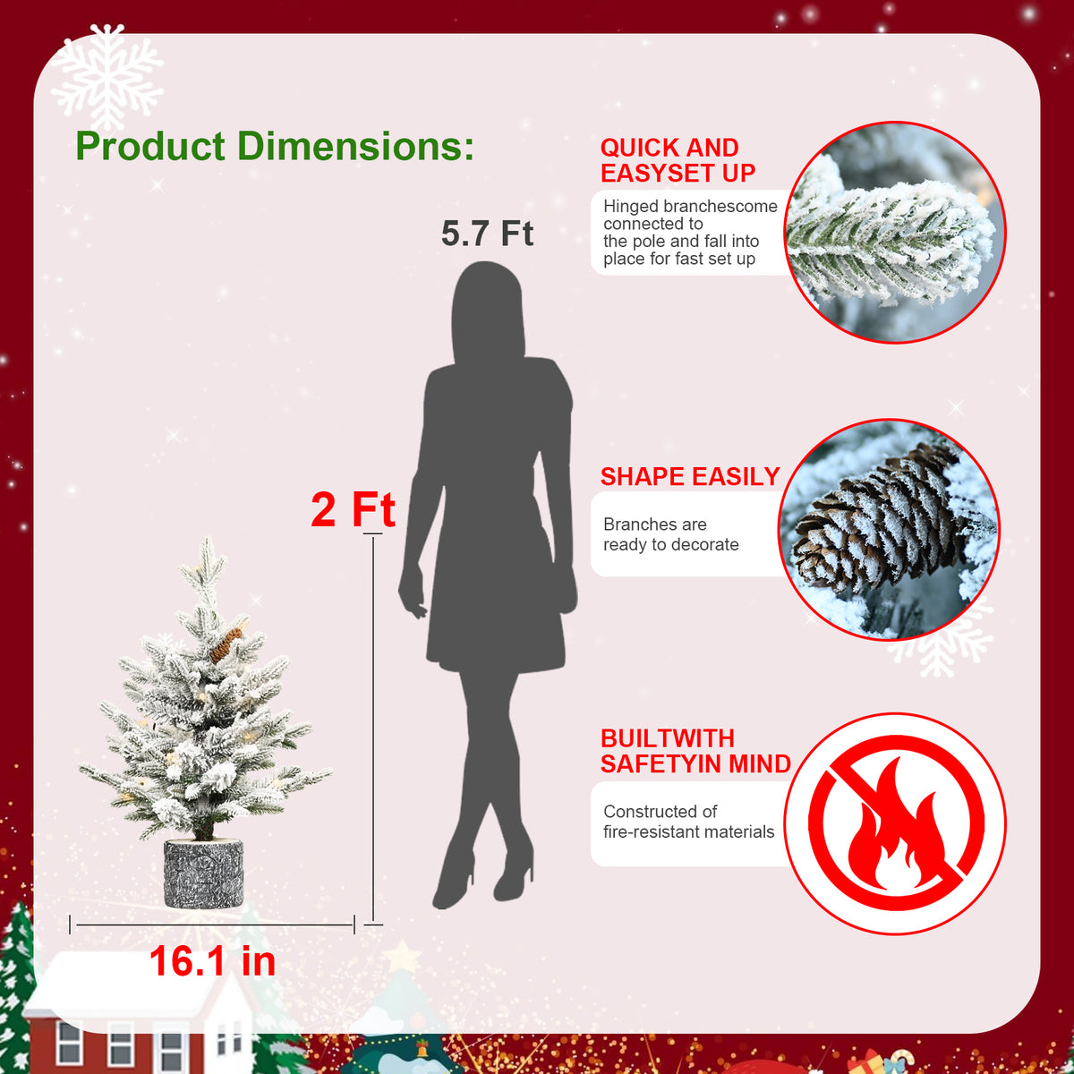 Tabletop Flocked Christmas Tree