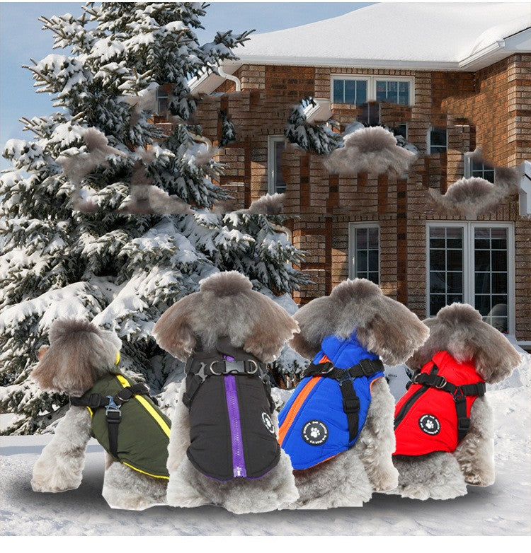 Padded Dog Coat with Harness Opening