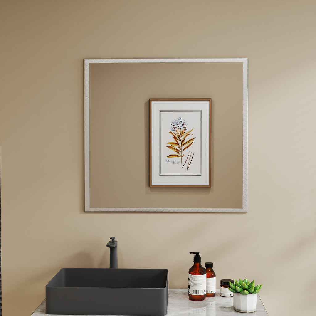 32-Inch Silver Frame Wall Mirror