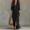Long-Sleeve Shirt Maxi Dress